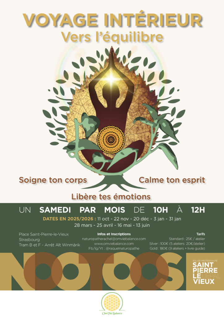 silouhette humaine en position d'équilibre entouré de lumière et nature